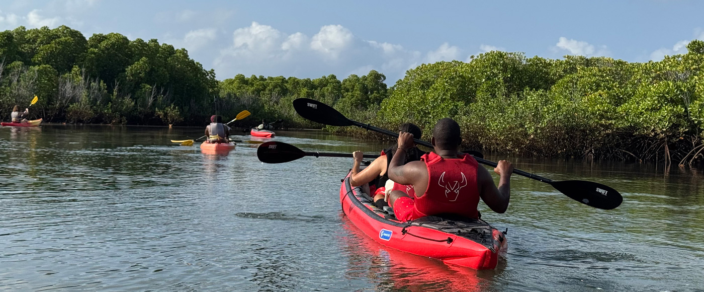canoe kayaking in Lamu, Kenya