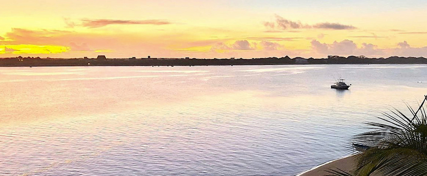 sunset on Shella beach on Lamu Island in Kenya
